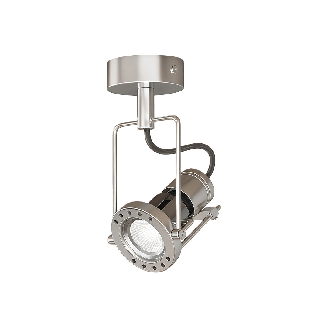 Geometric Industrial Down-Light Wall Sconce — Silver Die-Cast Aluminum, 7W LED, Three-Color Temperature
