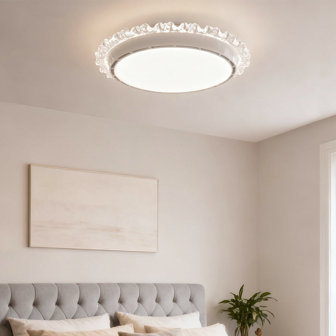 Minimalist Bladeless Ceiling Fan Lamp with Light - White