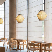 Braided Hemp Rope Pendant Light — Iron Frame, Japandi Rustic, 7W LED, Adjustable 59.1" Cord