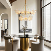 Copper and Glass Large Chandelier — Modern, E14, 8-Head or 20-Head, Black / Chrome / Copper Finish