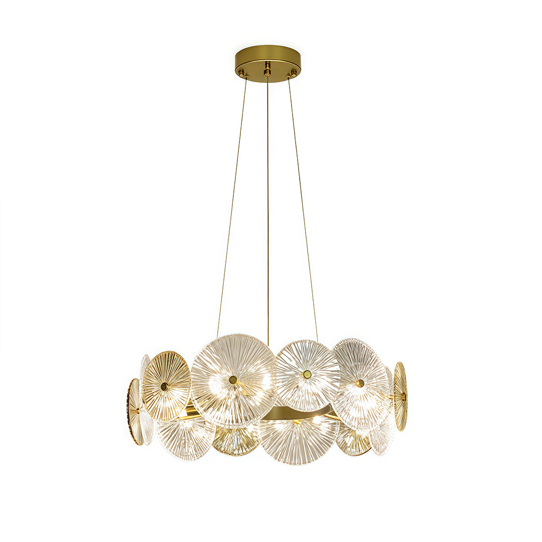 Clear Glass & Silver Iron Chandelier — 12- or 18-Light, G9, Three-Color, Adjustable Chain