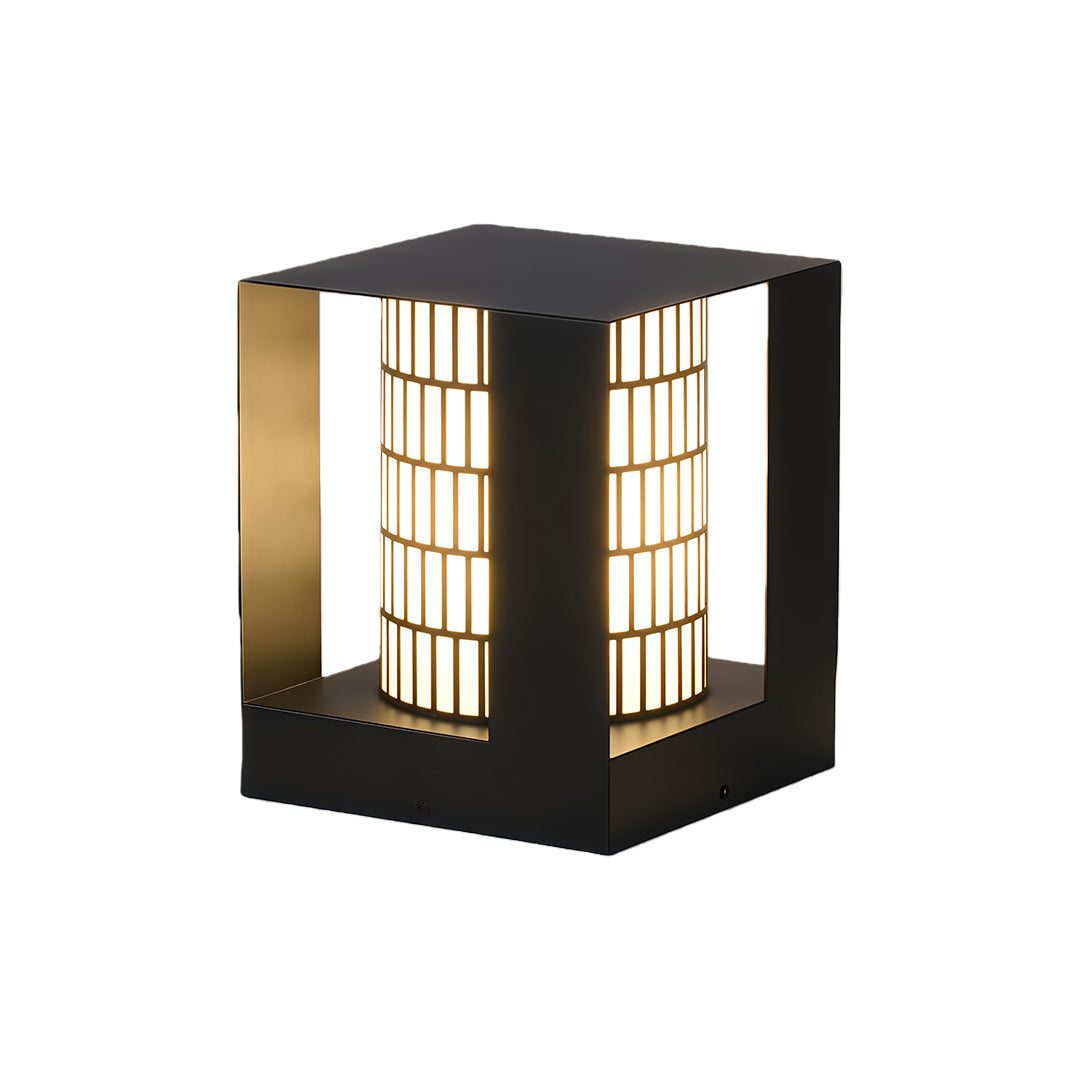 Minimalist Bollard Landscape Light — Black Zinc, White Acrylic, 10W LED, IP65 Weatherproof