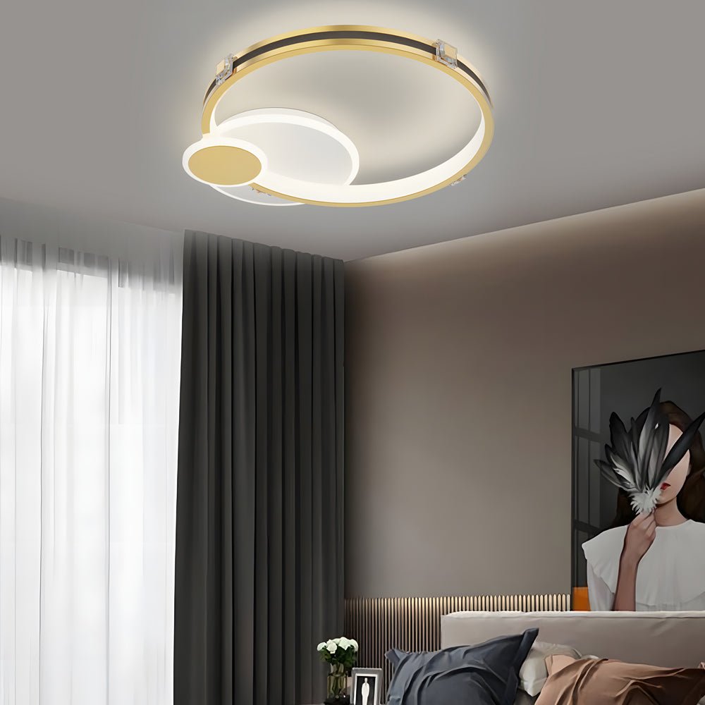 modern led ceiling light fixture with ring design and three step dimming