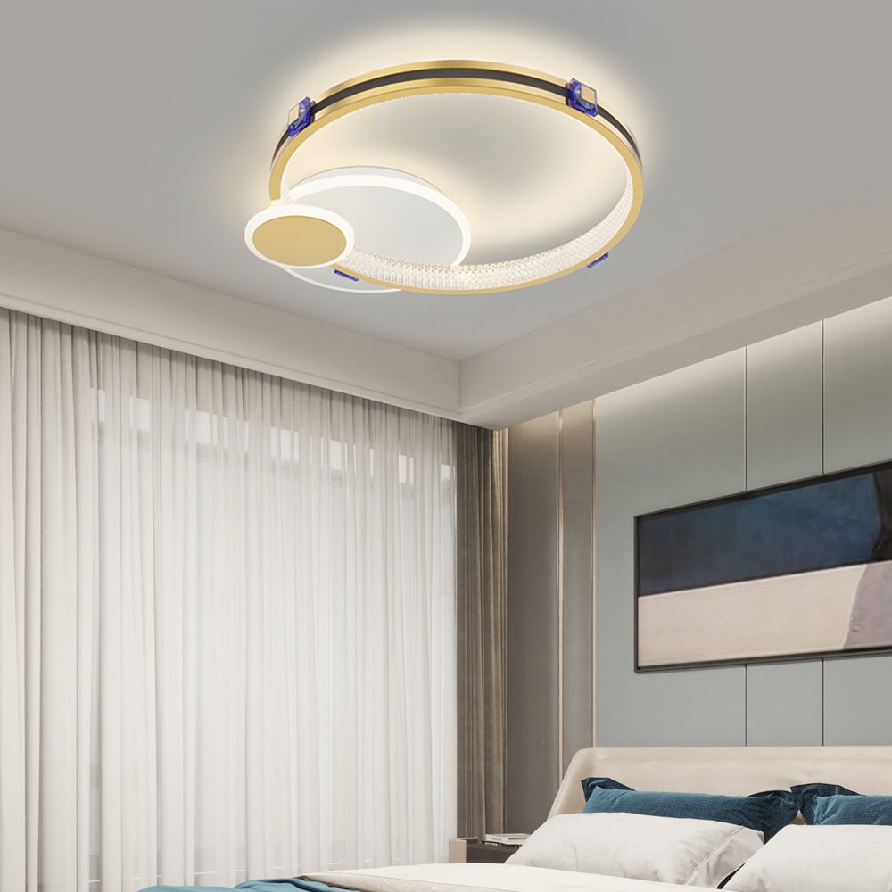 modern led ceiling light fixture with ring design and three step dimming