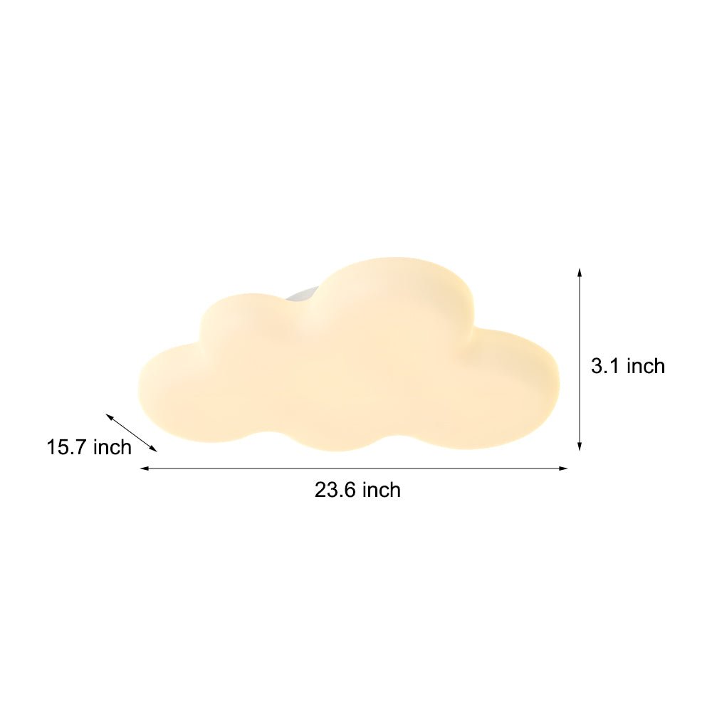 modern led ceiling lights with cute cartoon clouds and 3 step dimming in milky white