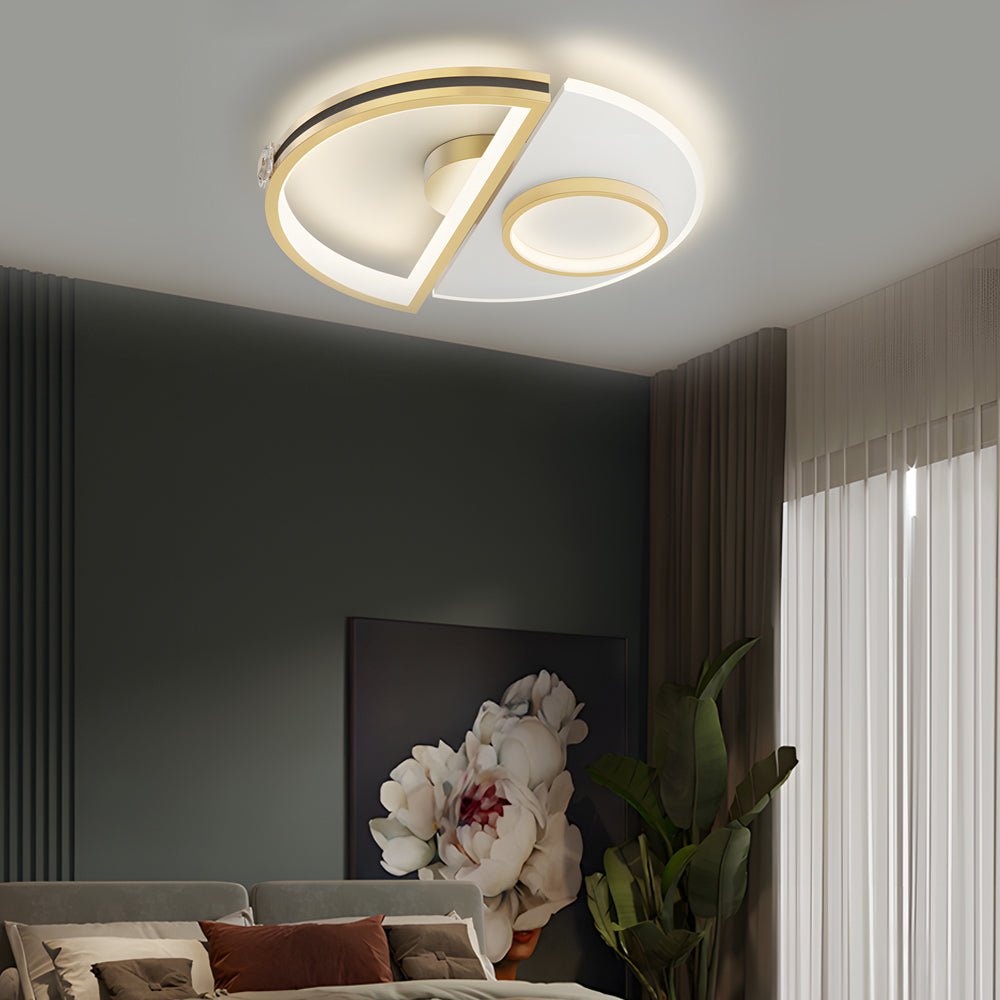 modern led ceiling lights with semicircular splicing and three step dimming