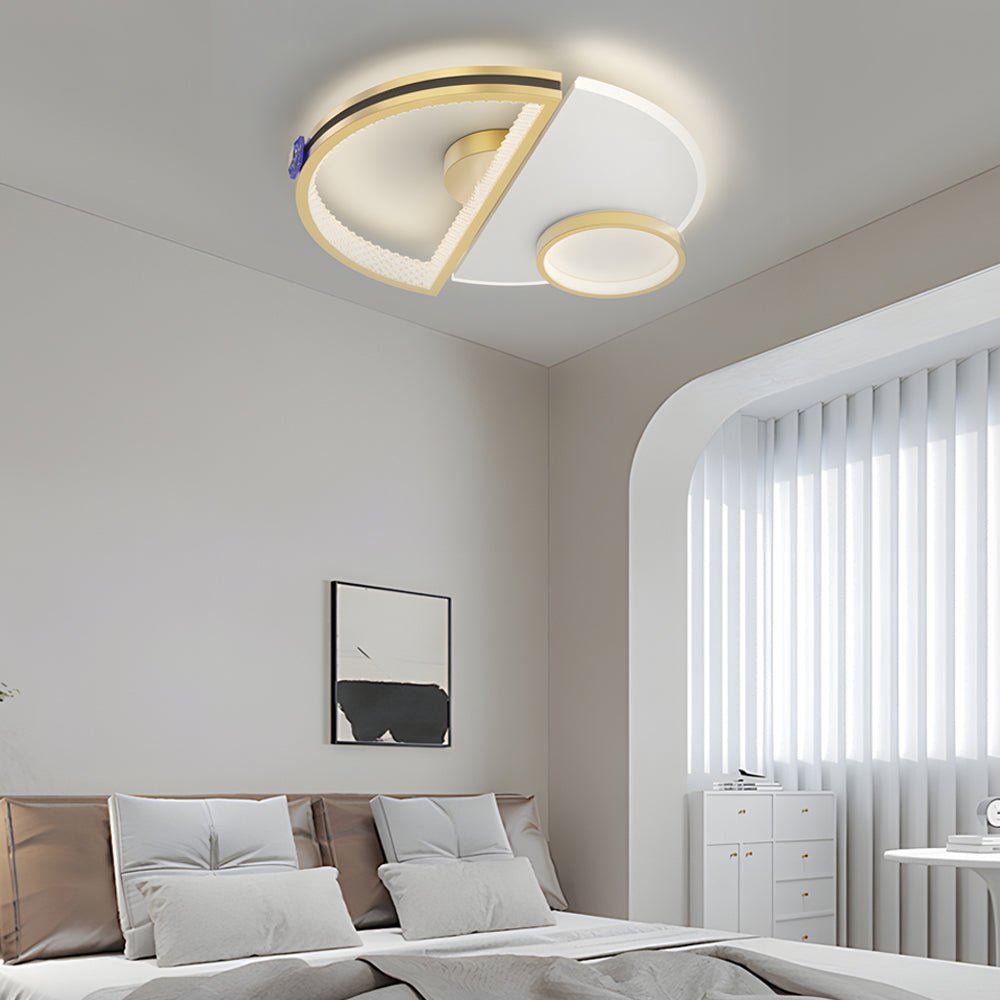 modern led ceiling lights with semicircular splicing and three step dimming