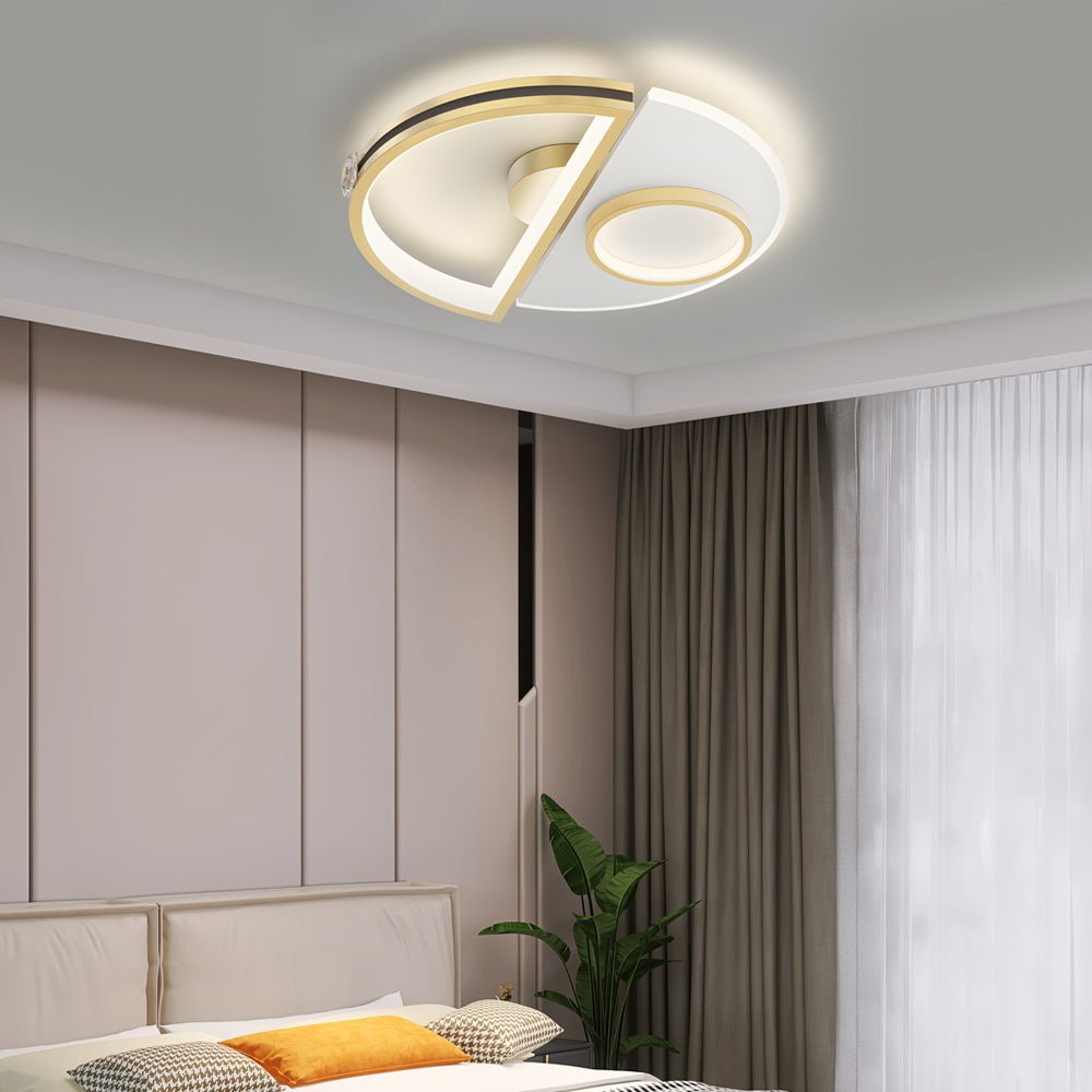 modern led ceiling lights with semicircular splicing and three step dimming