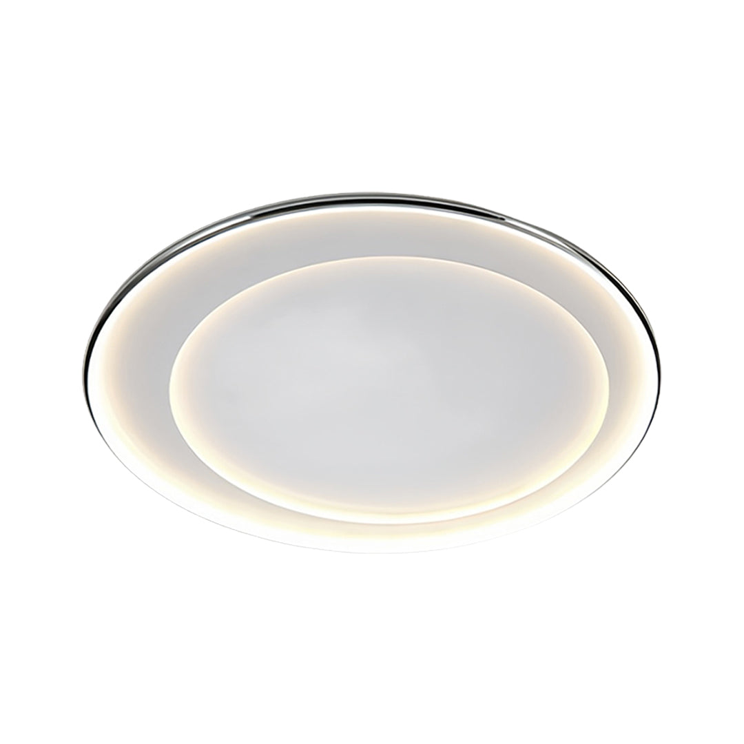 Modern Minimalist Round LED Flush-Mount Ceiling Light — Iron, Silicone Shade, 52W, Three-Step Dimming (3000K/4000K/6000K), 17.72"