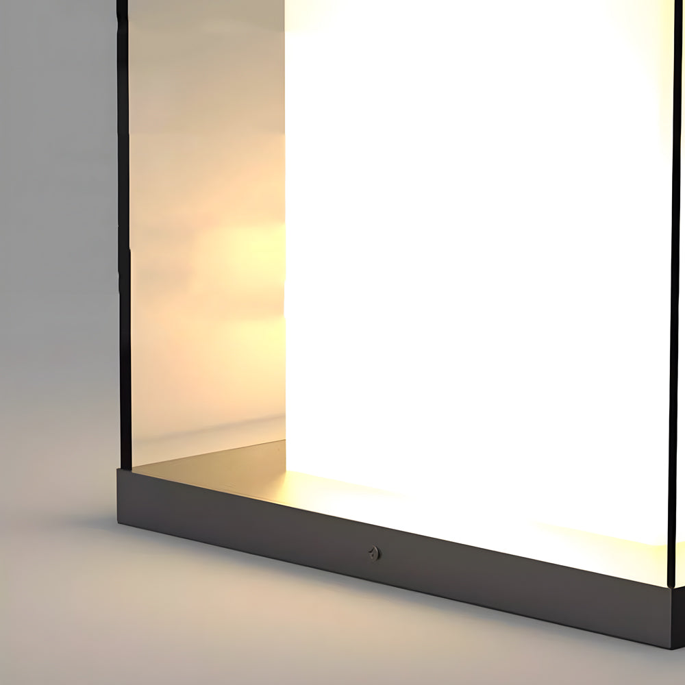 Minimalist Square Gate Pillar Light — Stainless Steel & Glass, Solar or Hardwired, 3000K LED, IP65, 360° Illumination