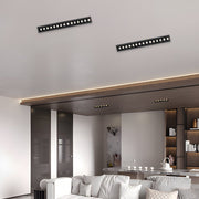 Linear Recessed Ceiling Downlight — Slim-Frame Matte Black or White, 1/2/5/10/15-Light, Anti-Glare LED