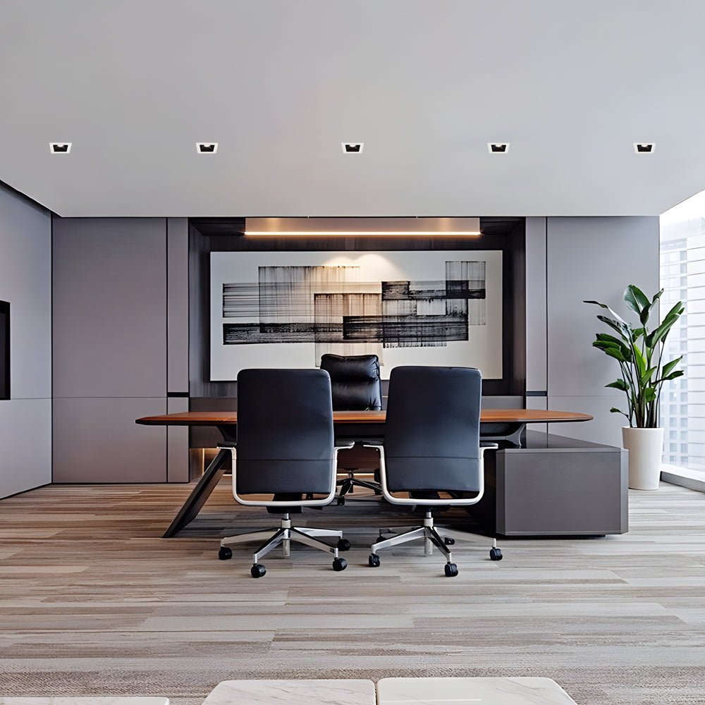 Linear Recessed Ceiling Downlight — Slim-Frame Matte Black or White, 1/2/5/10/15-Light, Anti-Glare LED