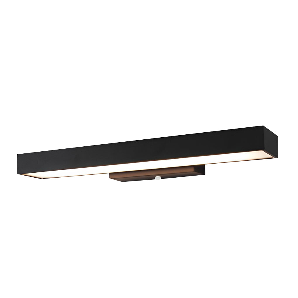 Rectangular LED Linear Outdoor Wall Sconce — Black Matte Stainless Steel, Motion Sensor, IP65, 4000K, Hardwired, 20W / 30W / 40W