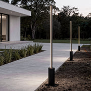 Linear Minimalist Outdoor Floor Lamp — Stainless Steel & Aluminum, LED 3000K, IP65, 4 Heights