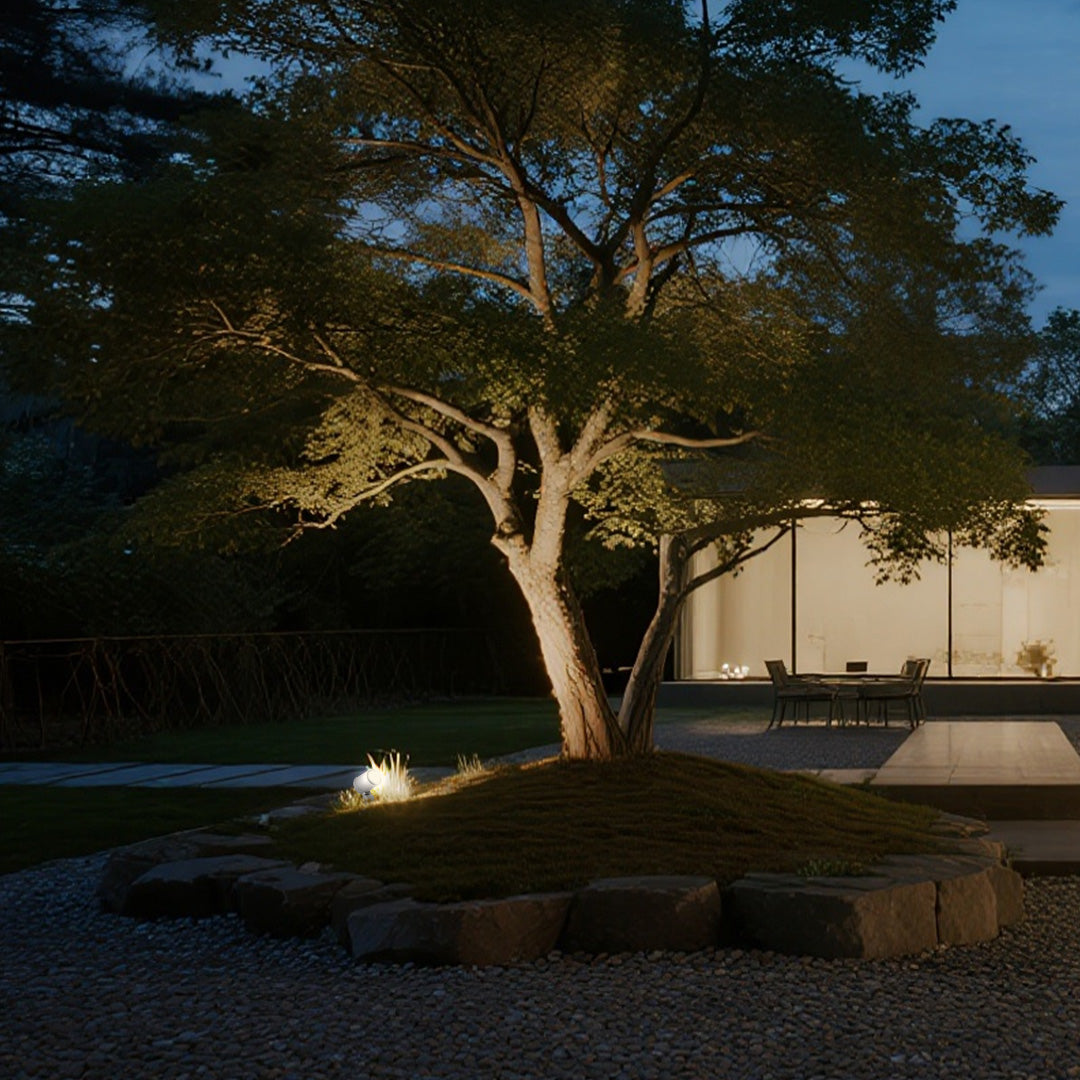 Round Outdoor LED Landscape Spotlight — Die-Cast Aluminum, IP65, DC24V, 3000K, 6W / 12W / 18W / 24W