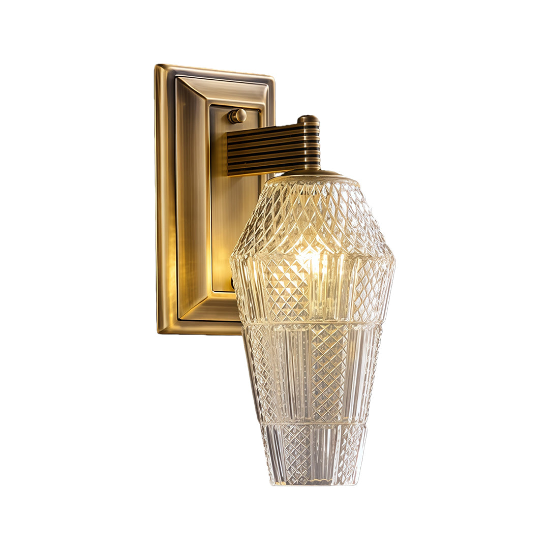 French Retro Brass Wall Sconce — Translucent Glass Shade, G9, Hardwired