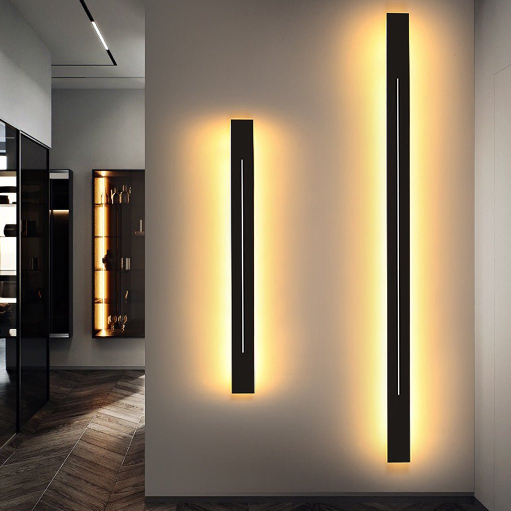 modern led wall sconces with long linear design and three step dimming