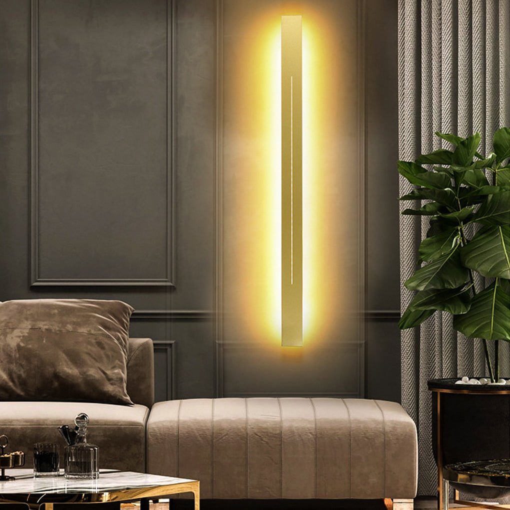 modern led wall sconces with long linear design and three step dimming