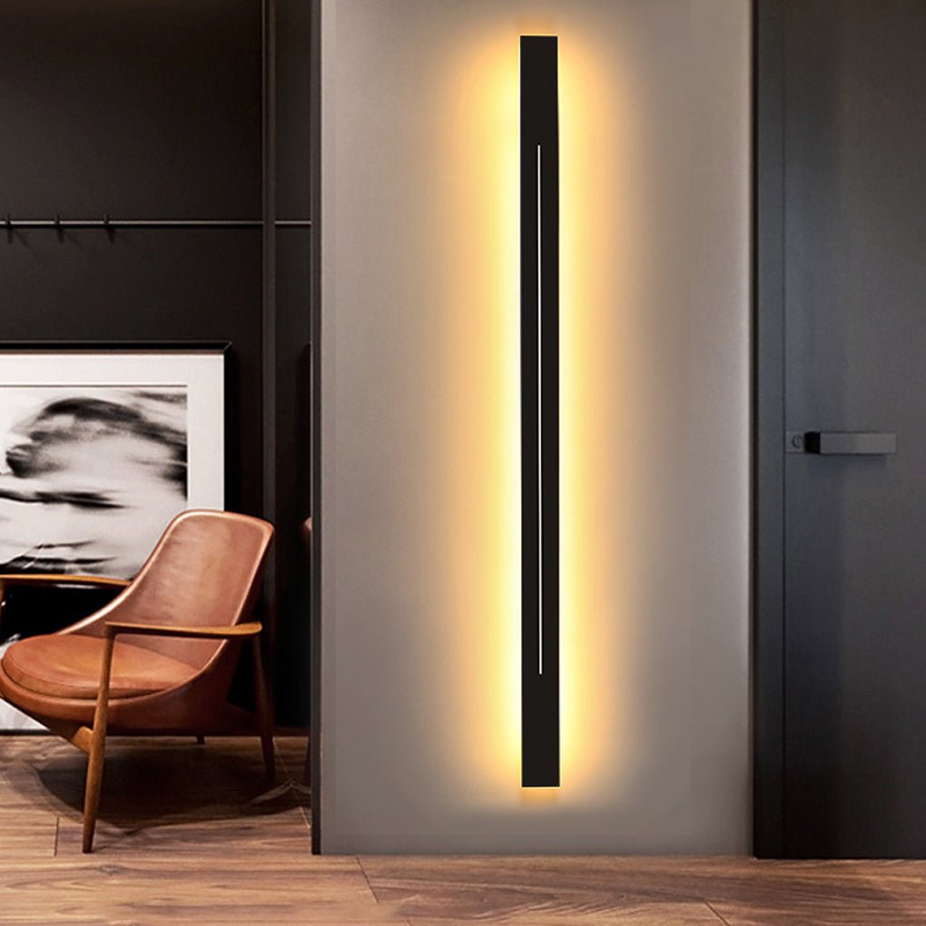 modern led wall sconces with long linear design and three step dimming