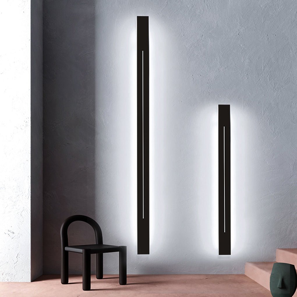 modern led wall sconces with long linear design and three step dimming