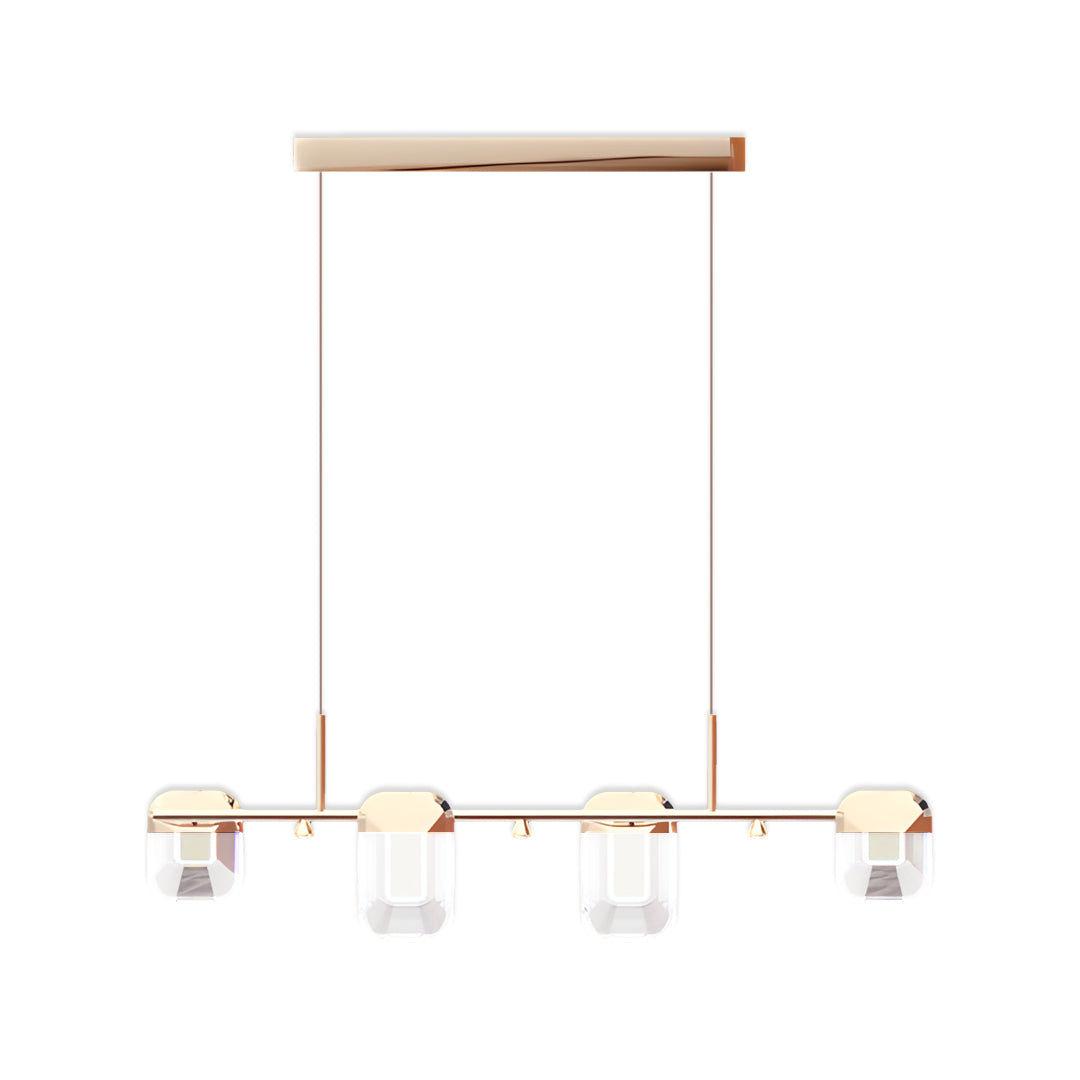 Minimalist Crystal Chandelier — Gold Aluminum, LED, Three-Color Dimming (3000K/4500K/6000K), 6- to 18-Light Configurations