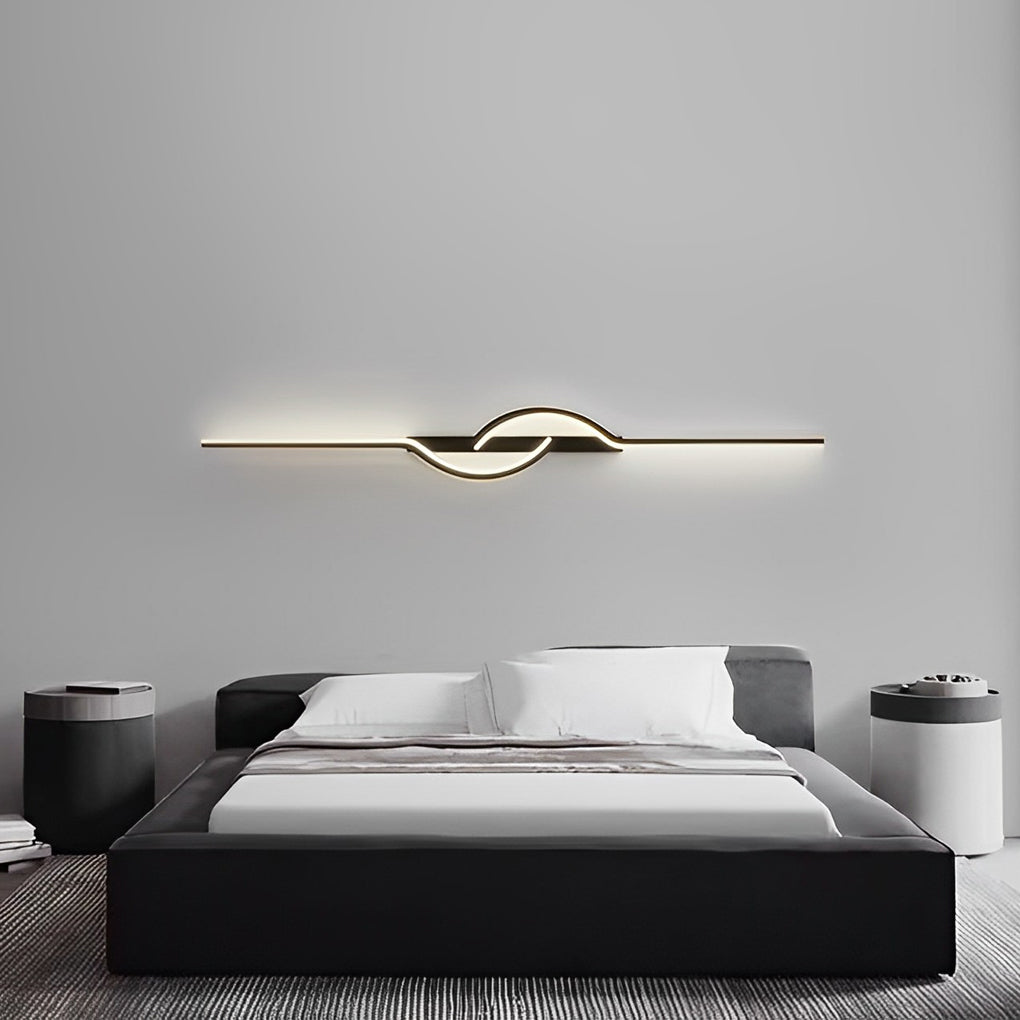 Modern Linear Wall Sconce — Black Aluminum, Silicone Diffuser, 3-Step Dimming, 5 Sizes