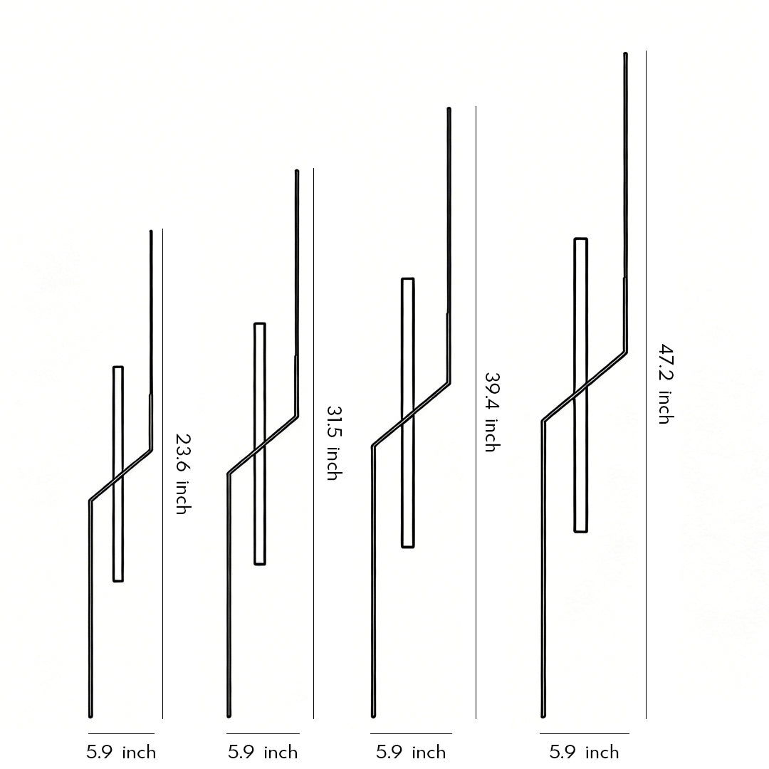Linear Wall Sconce — Iron, Aluminum & Silicone, LED 3000K, 24"–47" Four Lengths, Black or Black Gold
