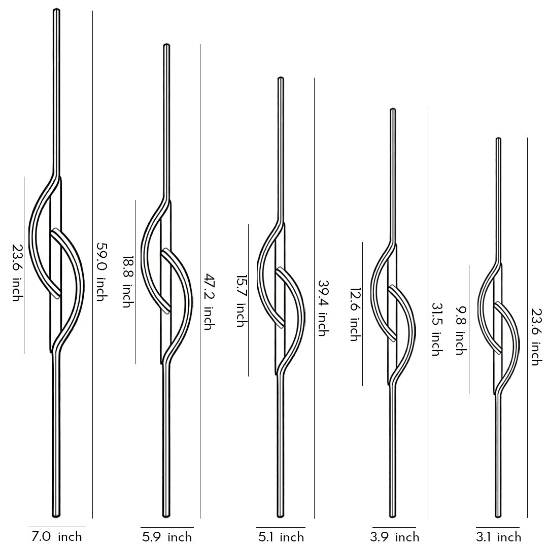 Modern Linear Wall Sconce — Black Aluminum, Silicone Diffuser, 3-Step Dimming, 5 Sizes