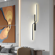 Linear Wall Sconce — Iron, Aluminum & Silicone, LED 3000K, 24"–47" Four Lengths, Black or Black Gold