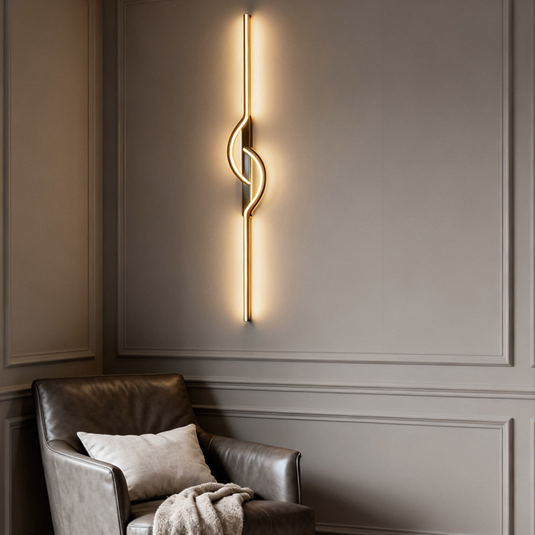 Modern Linear Wall Sconce — Black Aluminum, Silicone Diffuser, 3-Step Dimming, 5 Sizes