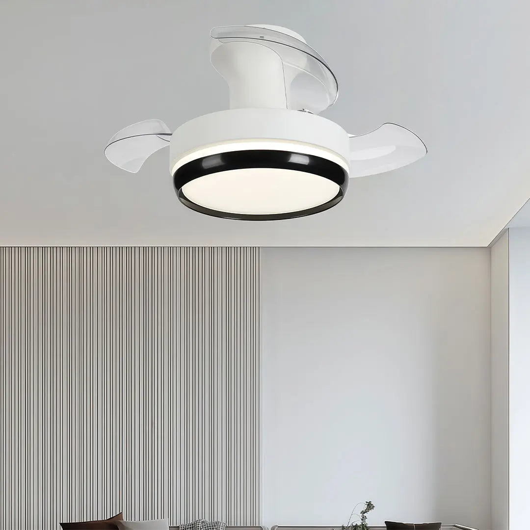 Minimalist 3-Blade LED Ceiling Fan Lamp with Remote Control and Dimming Light Luxe