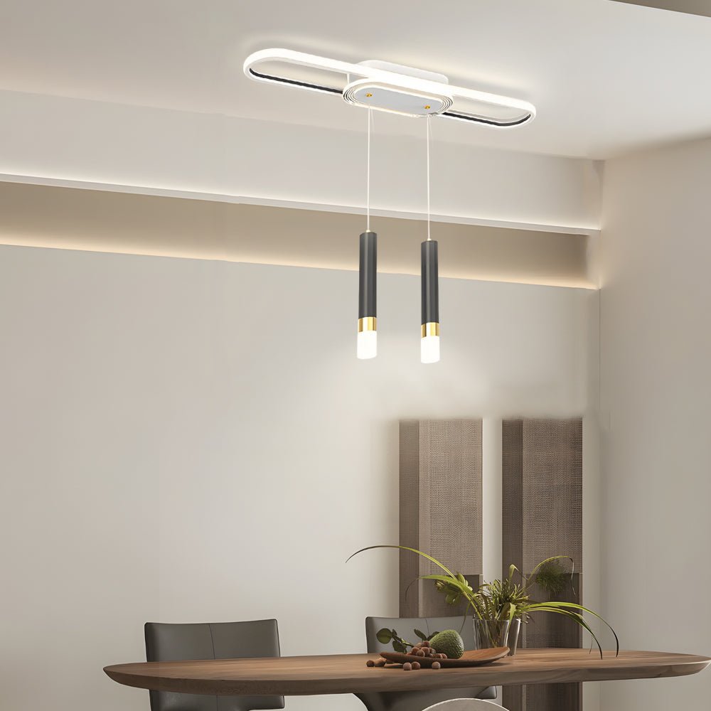 modern long circular three step dimming led ceiling light fixture hanging lamp