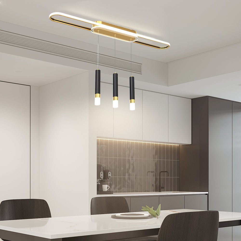 modern long circular three step dimming led ceiling light fixture hanging lamp