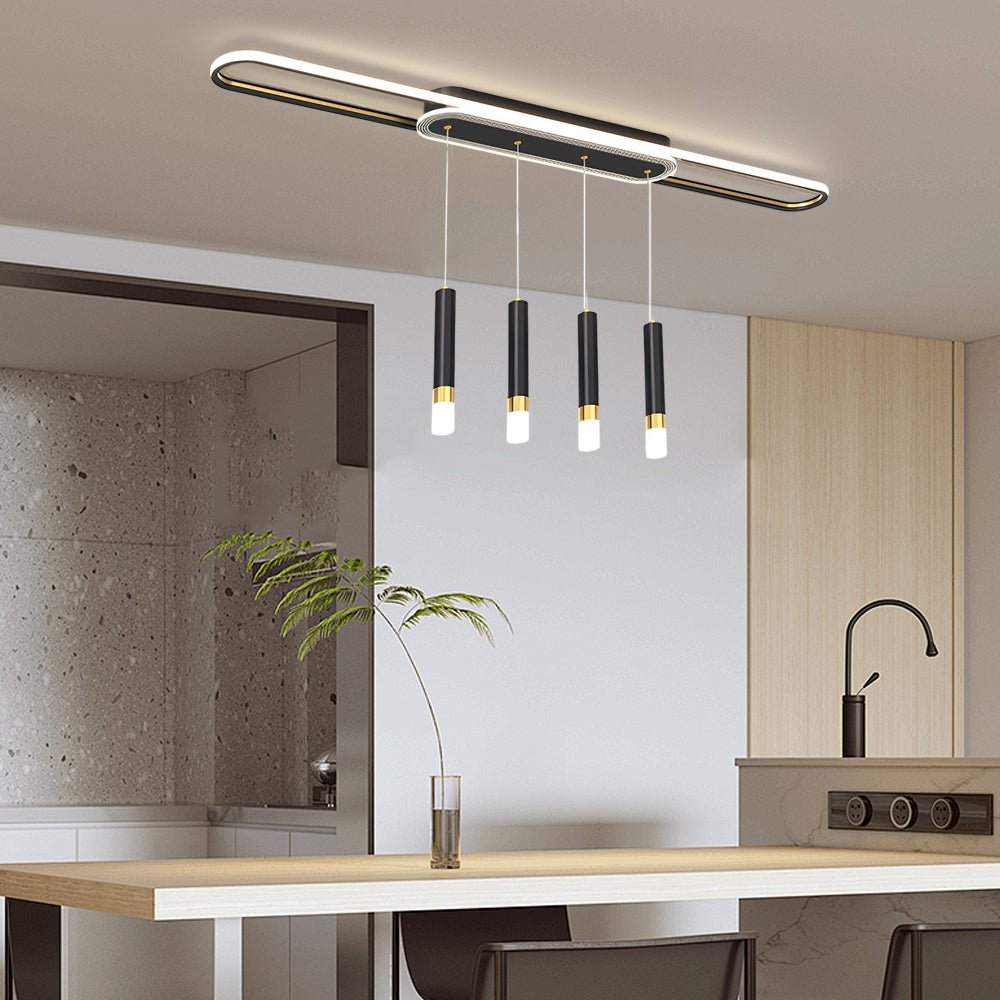 modern long circular three step dimming led ceiling light fixture hanging lamp
