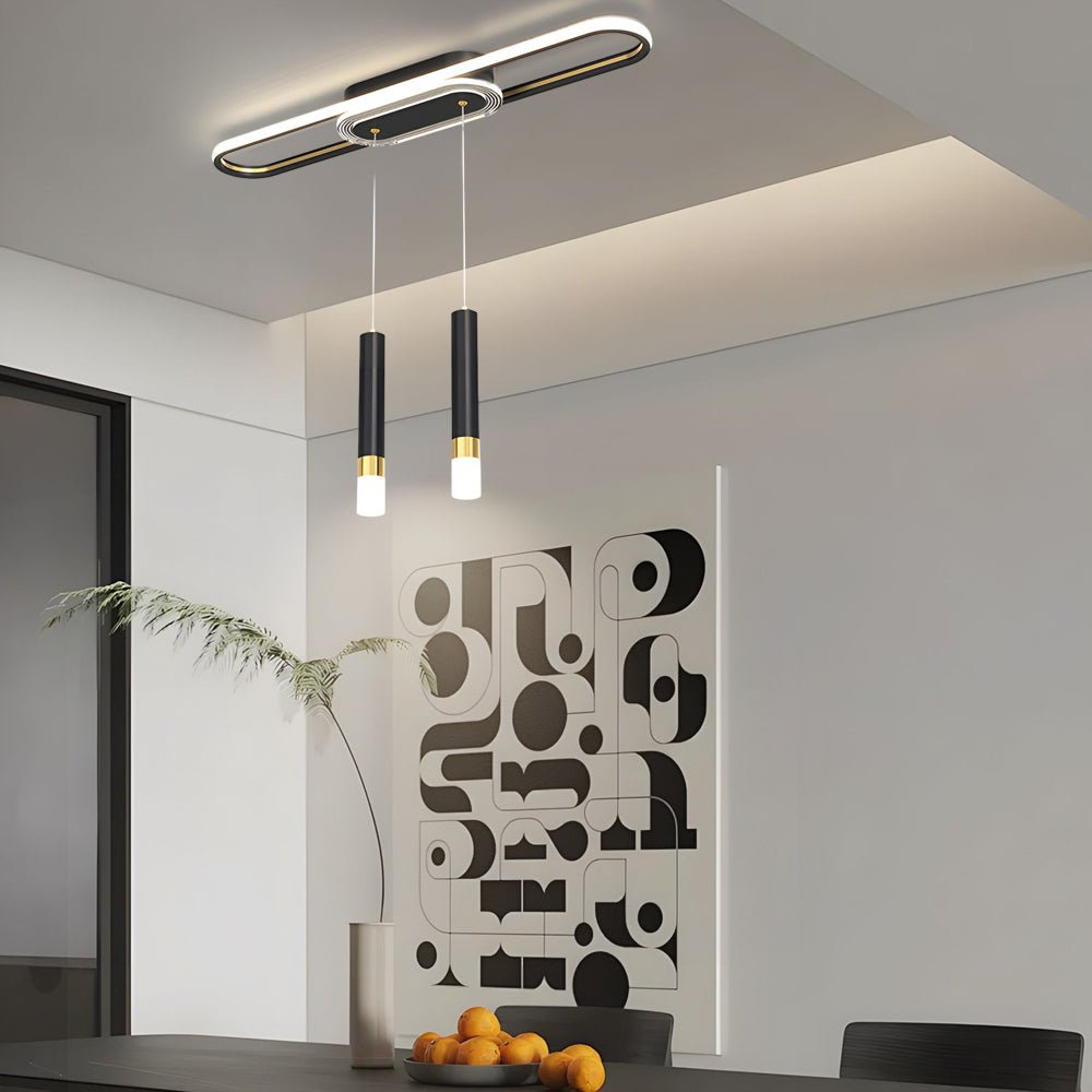 modern long circular three step dimming led ceiling light fixture hanging lamp