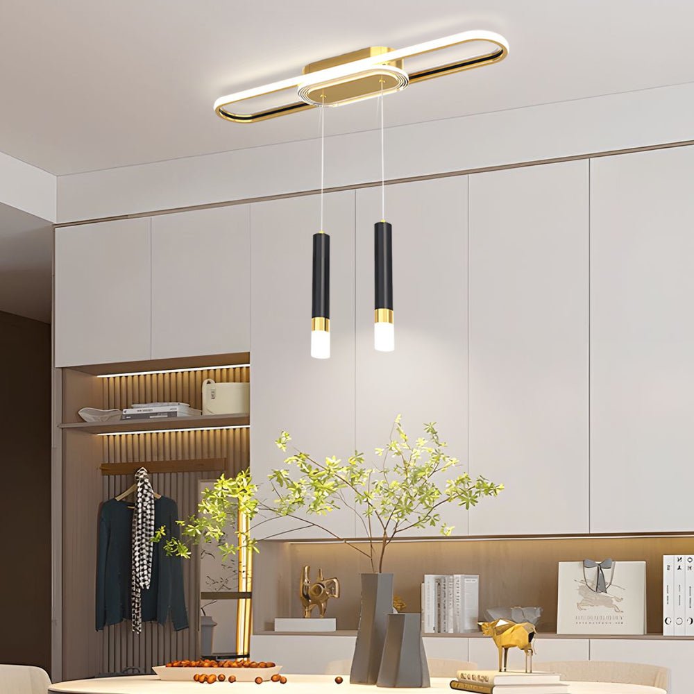 modern long circular three step dimming led ceiling light fixture hanging lamp