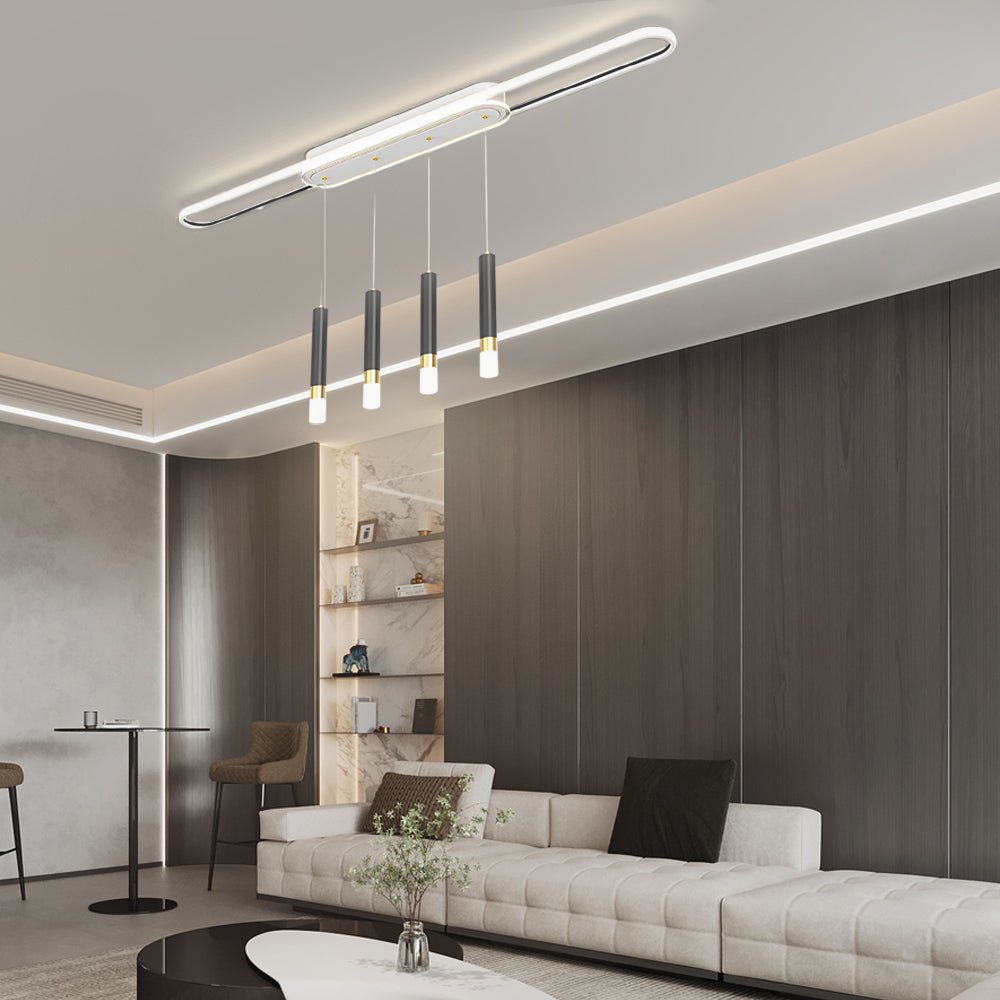 modern long circular three step dimming led ceiling light fixture hanging lamp