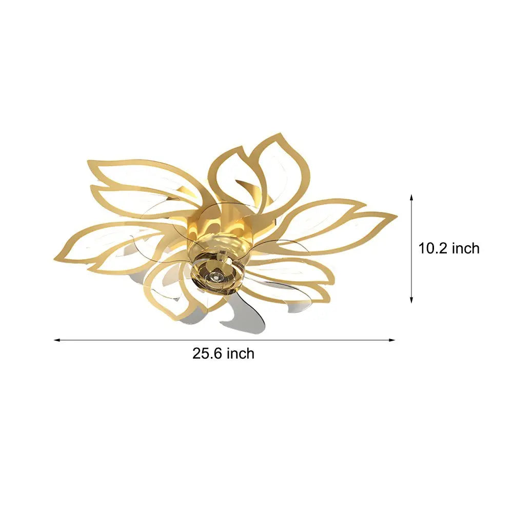 Modern Low Profile Ceiling Fan with Lights and 3-Step Dimming - Simple Flowers Design Luxe