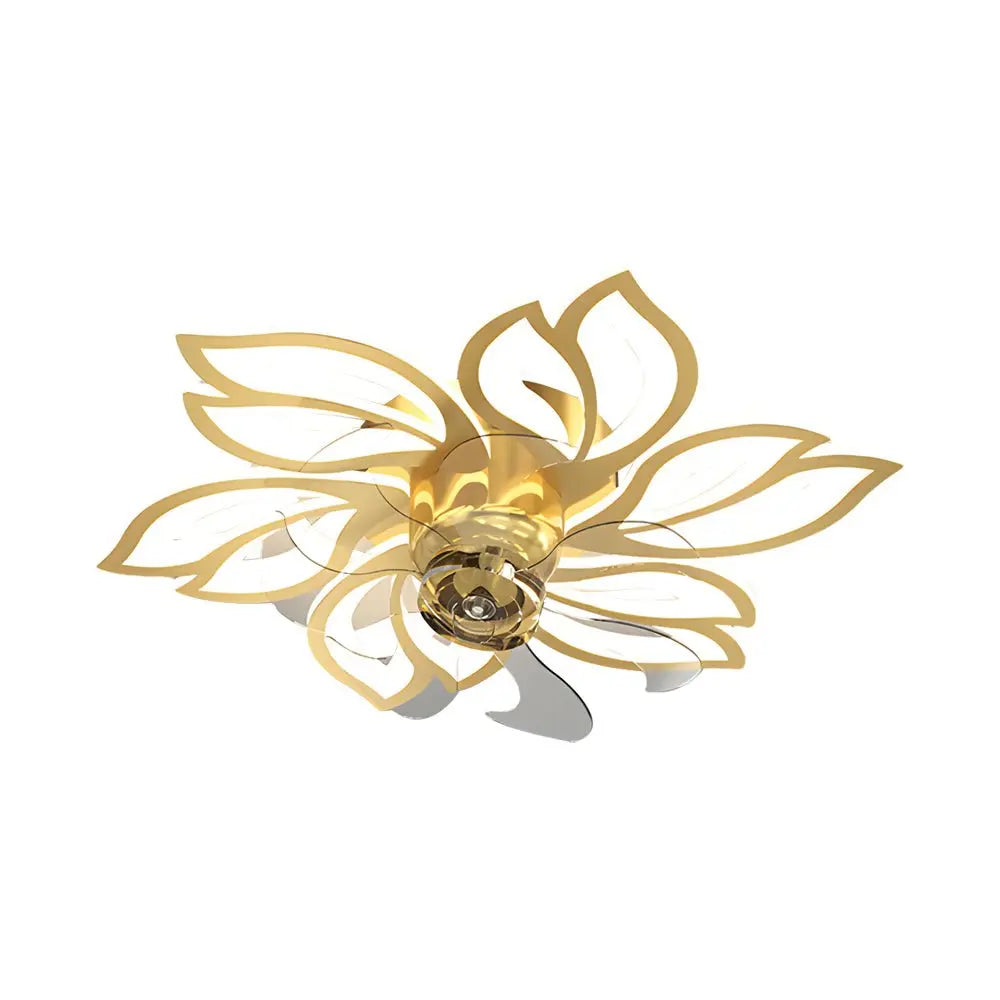 Modern Low Profile Ceiling Fan with Lights and 3-Step Dimming - Simple Flowers Design Luxe