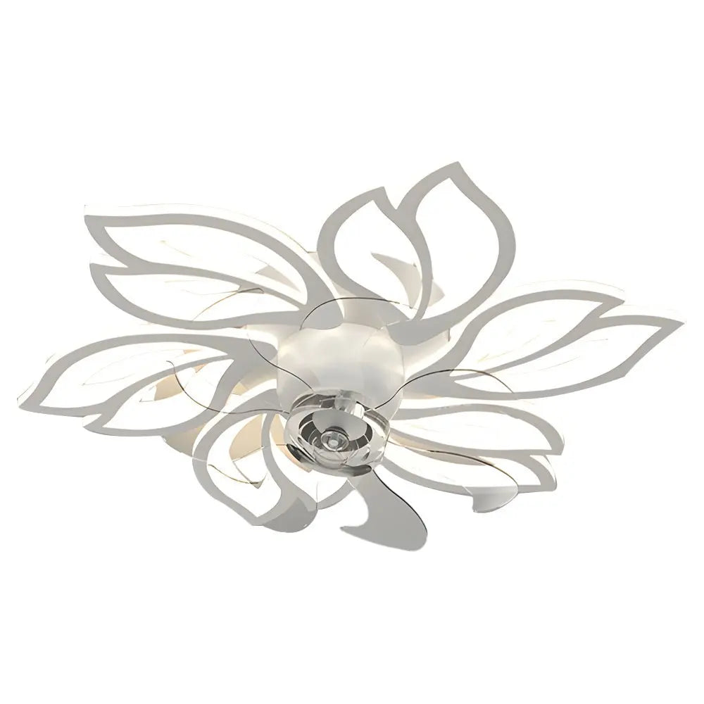 Modern Low Profile Ceiling Fan with Lights and 3-Step Dimming - Simple Flowers Design Luxe