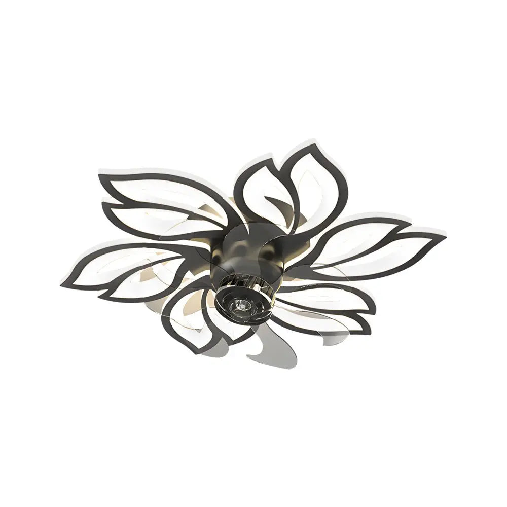 Modern Low Profile Ceiling Fan with Lights and 3-Step Dimming - Simple Flowers Design Luxe
