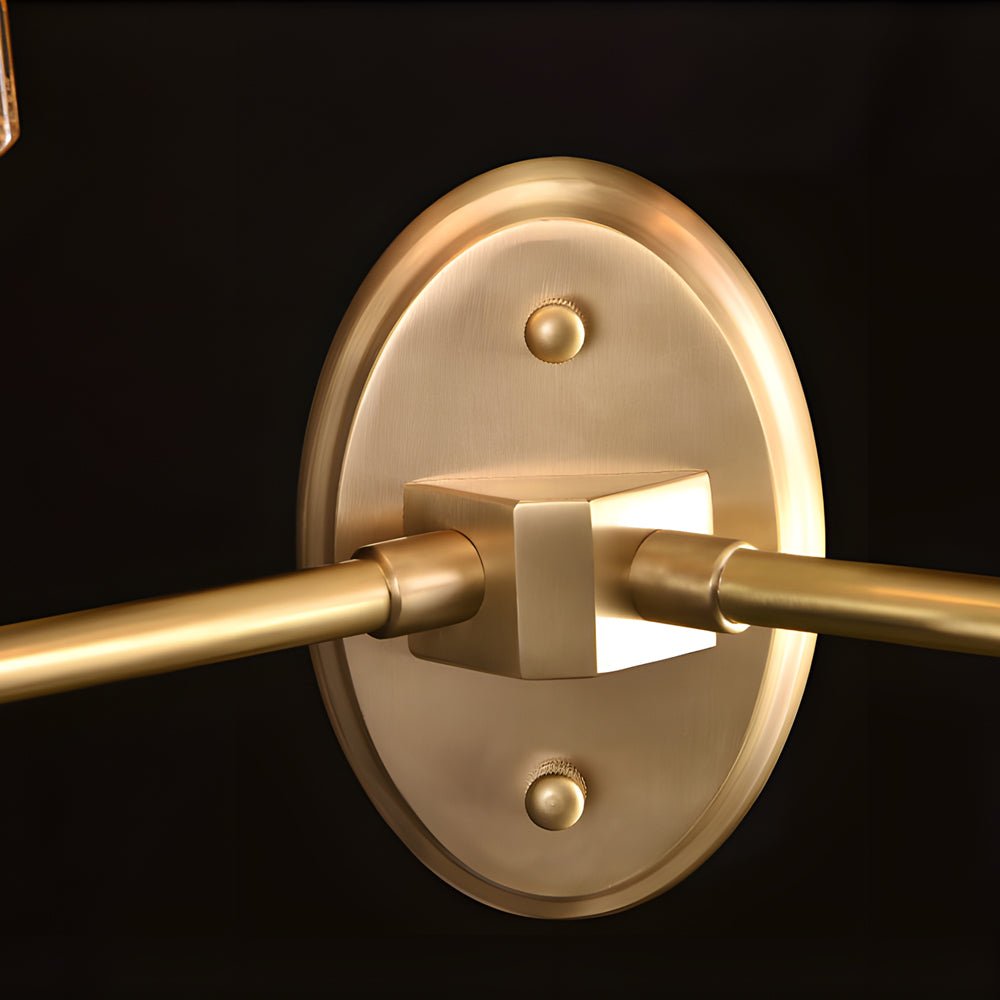 modern luxury 12 light sconce with copper arms and crystal accents
