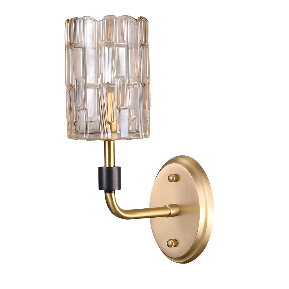 modern luxury 12 light sconce with copper arms and crystal accents