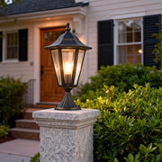 Hexagonal Retro Outdoor Pillar Light — Copper, Black, E27, IP55 Weatherproof, 19.7"