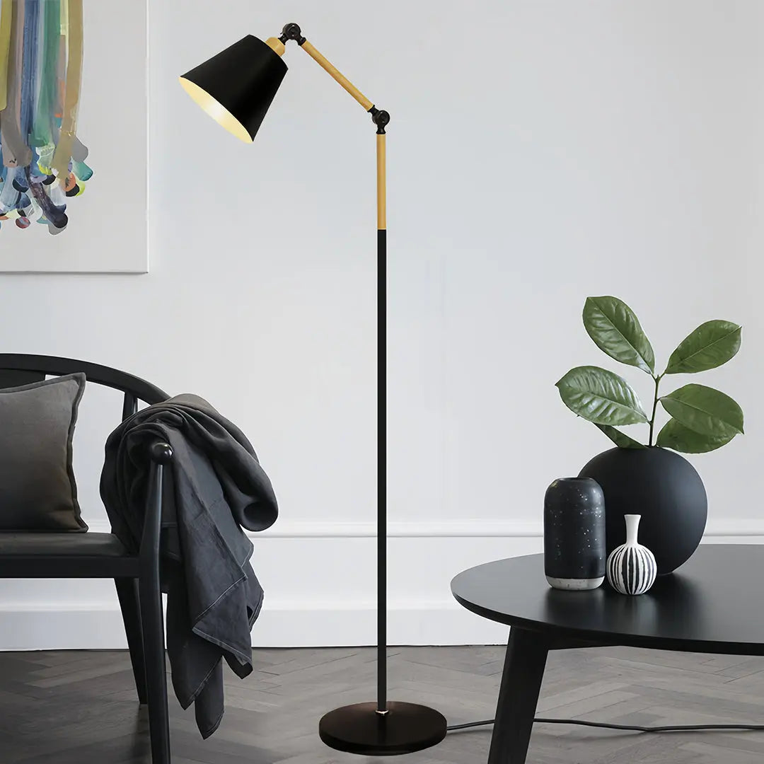 Modern Adjustable Metallic Floor Lamp Luxe