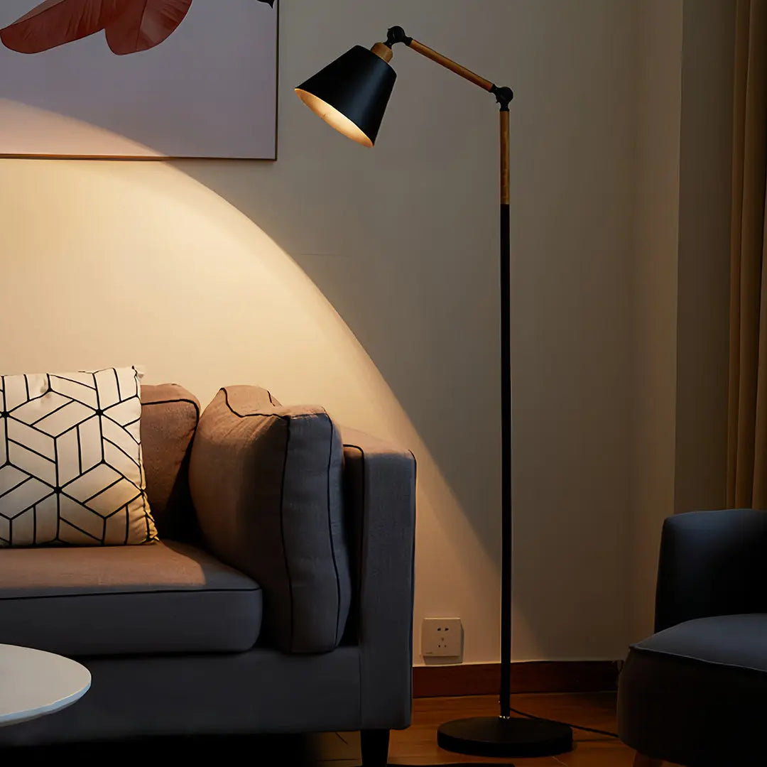 Modern Adjustable Metallic Floor Lamp Luxe
