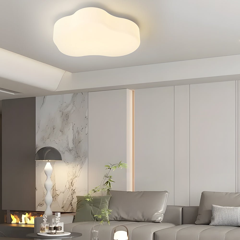 modern milky white ceiling lamp with three step dimming and romantic cloud design