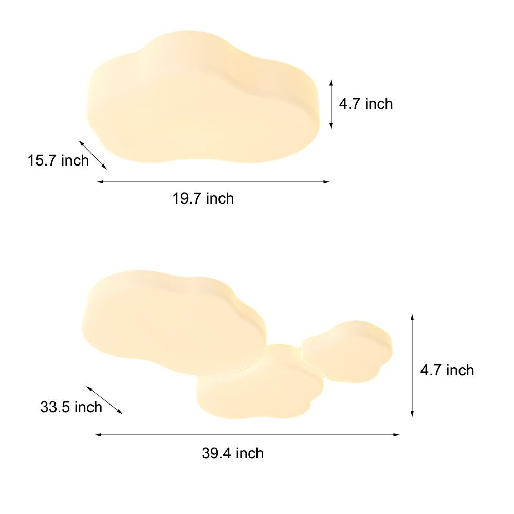 modern milky white ceiling lamp with three step dimming and romantic cloud design