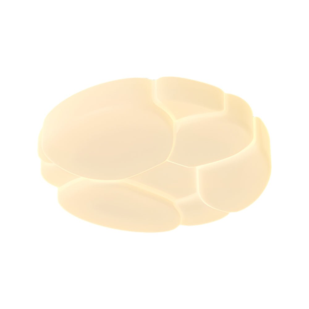 modern milky white ceiling light fixture with round cloud cracks and 3 step dimming