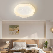 modern milky white ceiling lights with round pe shade and three step dimming